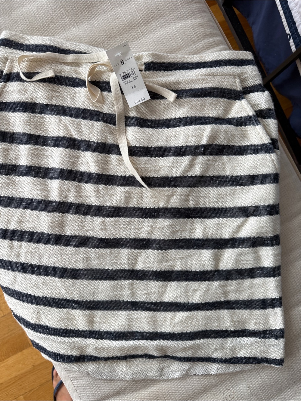 LOFT Lou & Grey Kids Striped Knit Skirt - Cream & Black